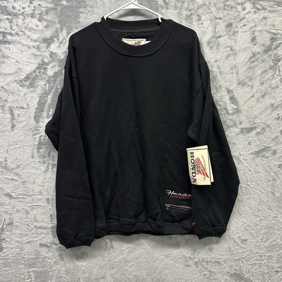 Vintage Honda Sweatshirt Mens Medium Black Troy Lee Designs Made USA Car Racing